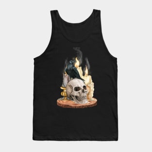Skull And Crow in Candlelight Tank Top